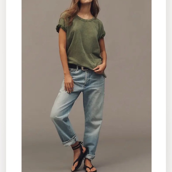 NWOT Anthropologie Pilcro The Jordyn Cotton-Slub Crew-Neck Oversized Tee - XSP - Picture 4 of 8